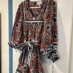 Beautiful Cleobella block print mini dress.